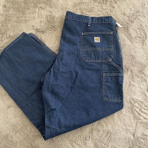 Carhartt Men FR Flame Resistant Relaxed Fit Jeans Denim 2112CAT2 Size 46x32 Work - Picture 1 of 16